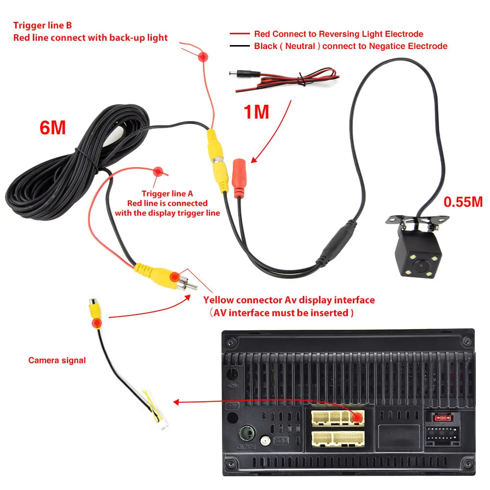 AMPrime 2.4G Wireless Module Transmitter & Receiver Car Reverse Rear View Backup Camera Monitor Parking Assistance Vehicle Cam