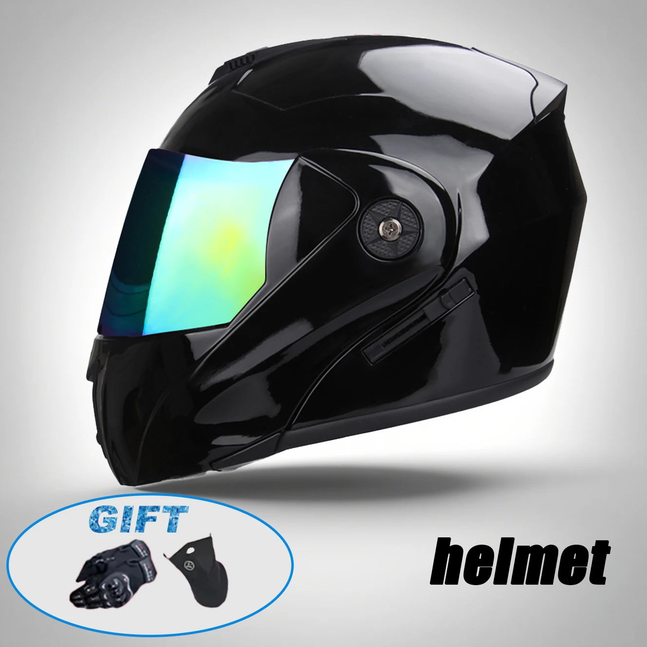 New Modular Motorcycle helmet full face racing with Double sun visor Women man flip up helmet Double lens DOT