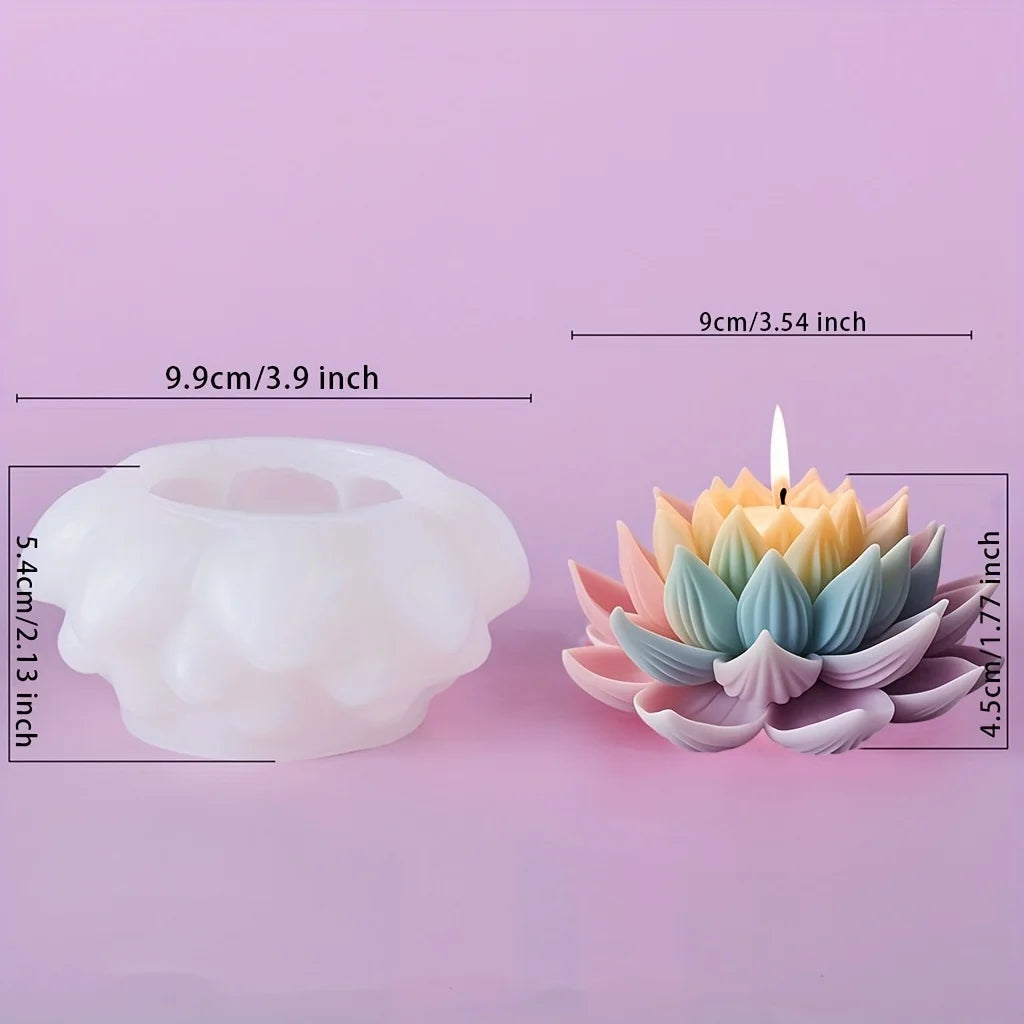 Silicone Lotus Mold, DIY Aromatherapy Candle Craft, Wedding Decoration Rose Candle Making Set, Valentine's Day Flower Mold