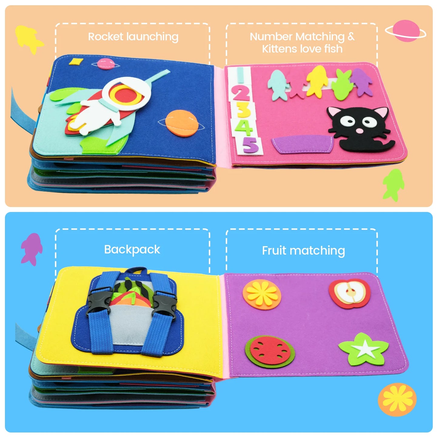 Toddlers Montessori Toys Busy Board Farm Animal Scene Storytelling Activity Toy Quiet Book Felt Activity Educational Sensory Toy