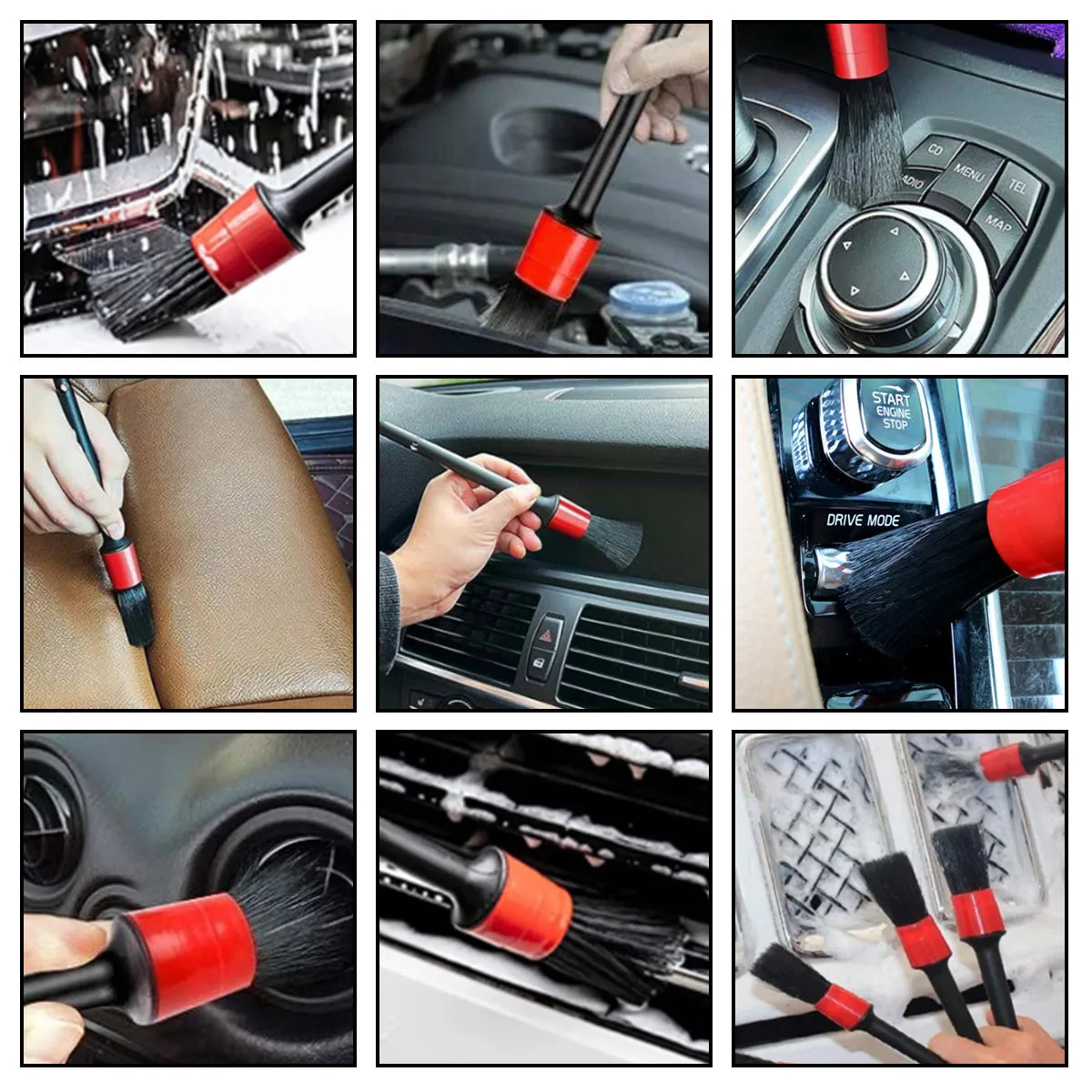 126 Pieces of Car Detail Cleaning Kit, Car Ventilation Sponge Towel Edge Cleaning, Dirt and Dust Polishing and Cleaning Tools