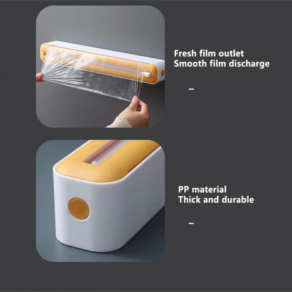 2023 Food Film Dispenser Magnetic Wrap Dispenser With Cutter Storage Box Aluminum Foil Stretch Film Cutter Kitchen Accessories