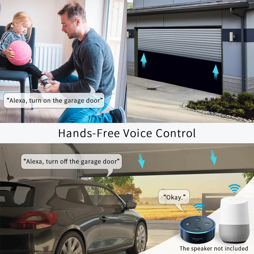 Tuya Smart 4 Channel WiFi RF Momentary Inching Relay Self-Lock Switch Module,DIY WiFi Garage Door Controller, Alexa Google Home