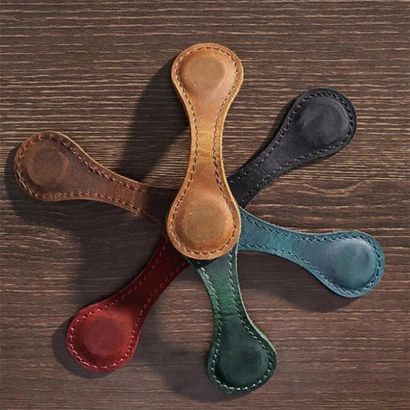 1pc Notebook Book Markers Page Divider Magnetic Leather Bookmark Double-sided Magnetic Buckle Magnet Clip Staionery Supplies