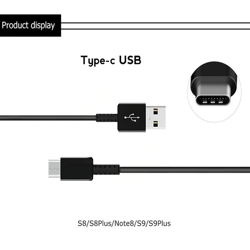 TYPE C Cable 1.2M 2M  Fast Charger Data Line For samsung Galaxy S8 S9 S10 S21 Ultra Note 8 9 10 A54 A53 5G A71 A52 A21S