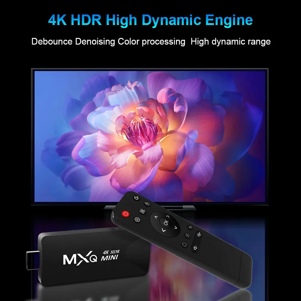 MXQMini Smart TV Stick Android 10 Quad Core Support 4K HD Play Store 2.4G Wifi TV Stick Android H.265 Media Player Set Top Box