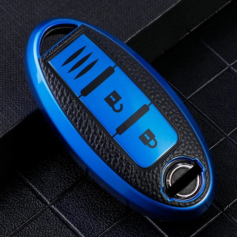 Leather TPU Shell Car Key Cover Case for Nissan Qashqai J10 J11 X-Trail T31 T32 Kicks Tiida Pathfinder Murano Note Juke Infiniti