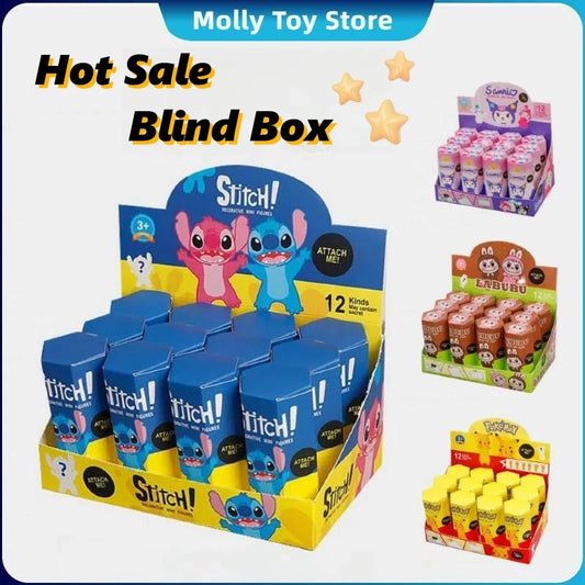 Hot Sale 12pcs Disney Stitch Blind Box Labubu Sanrio Figures Angel Nake Body Cupido Kewpie Doll Pvc Figure Phone Decor Toy Gifts