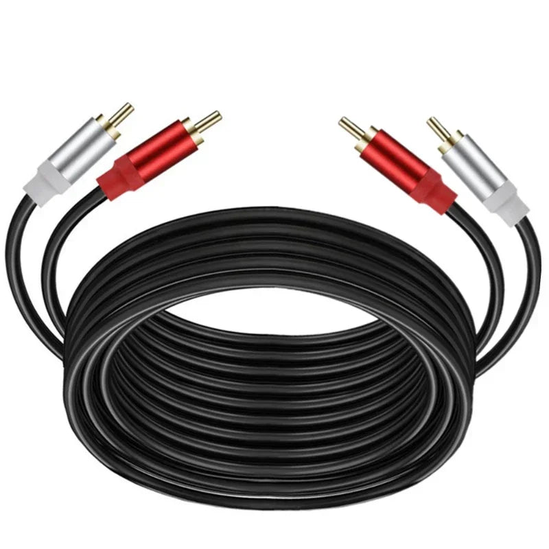 Metal shell Gold Plated Double RCA Male to 2 Two RCA Female Audio Video Cable Line twin RCA Male Video Audio Cord Wire Line