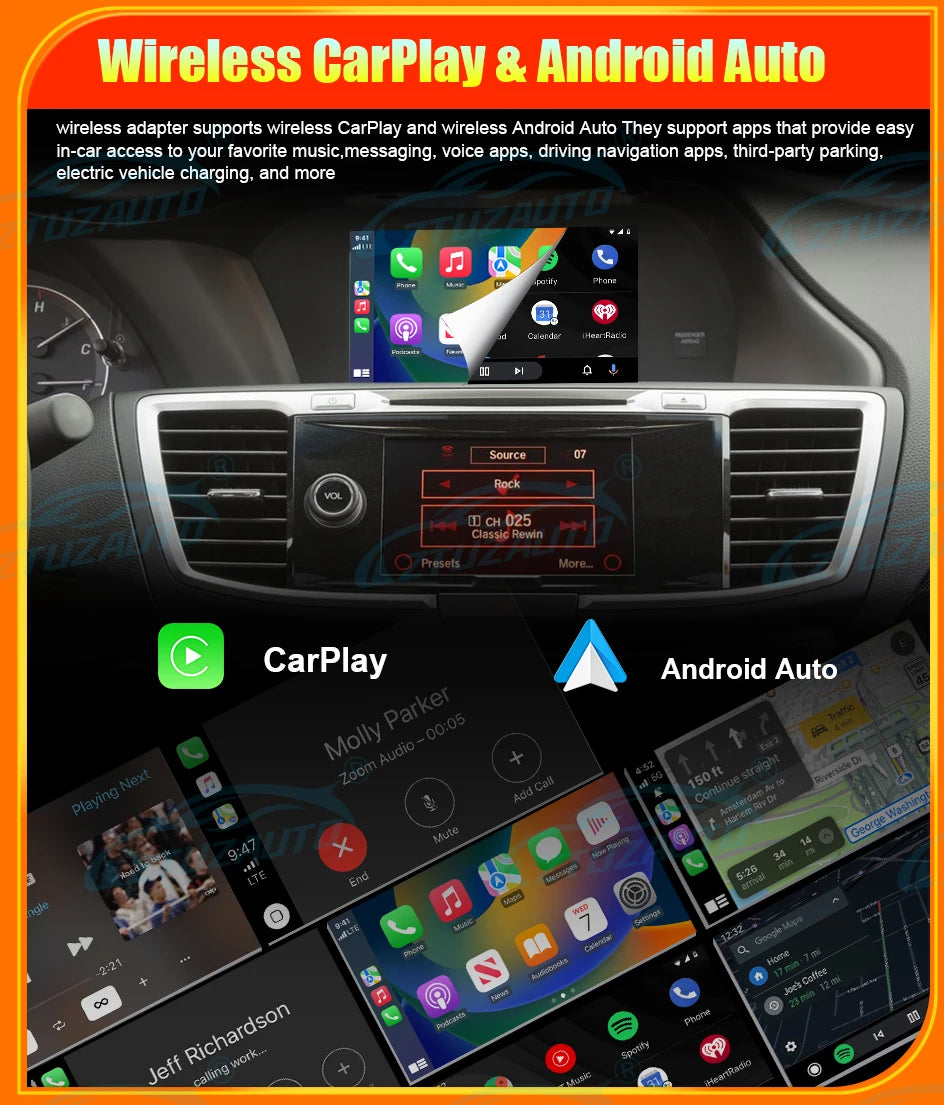 Wireless CarPlay Android Auto for Honda Accord /Odyssey Mirror Aftermarket CarPlay Upgrade Retrofit Multimedia Navigation