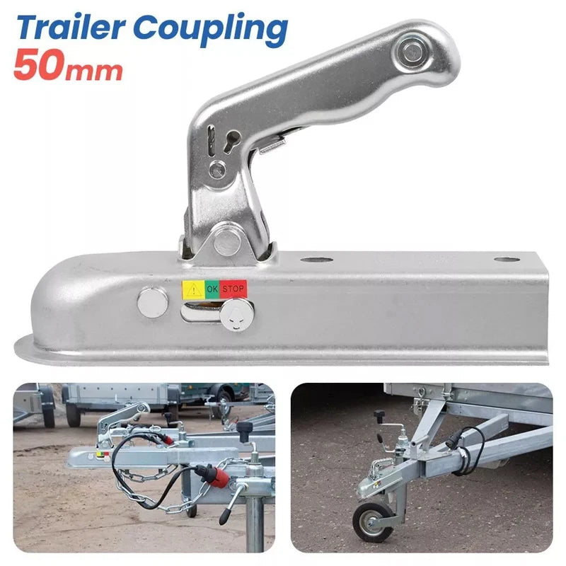 Universal Trailer Coupling Hitch 50mm Pressed Steel For Unbraked Trailers Upto 750kg Trailer Hitch Towing Coupler Mount