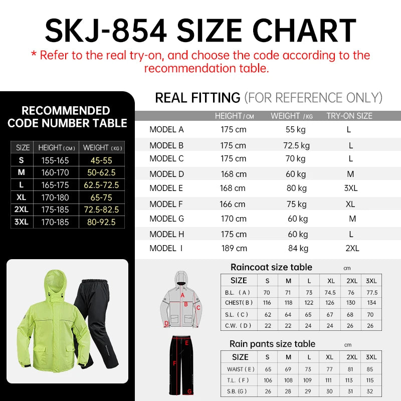 Star Field Knight Black Motorcycle Rider Raincoat Suit Men Women Riding Waterproof Clothes Raincoat Rainpants Split 2Pcs/set
