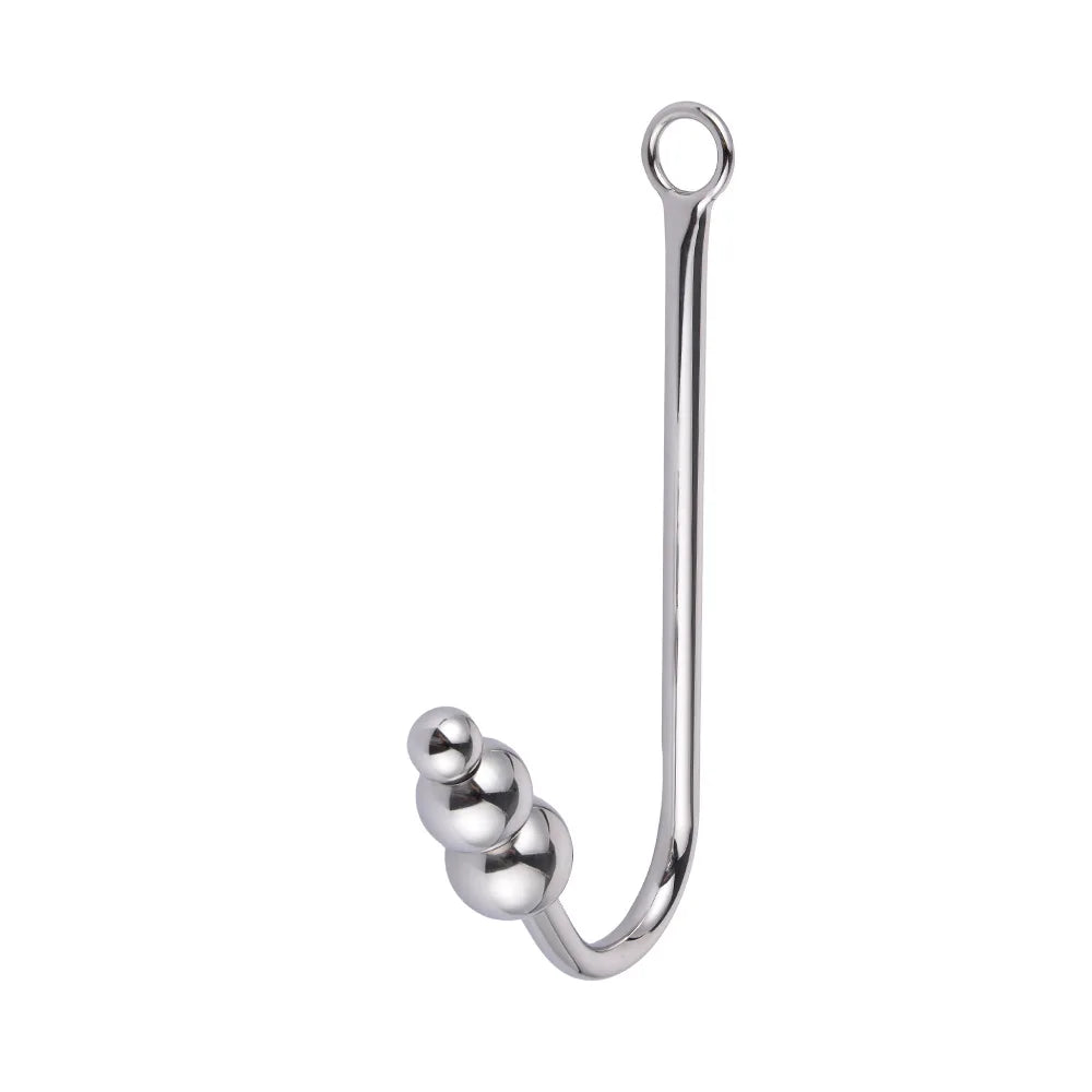 Stainless Steel Anal Hook with Anal Beads Hole Anal Hook Metal Butt Plug Anal Sex Toys Adult Product No Vibrator for men gay