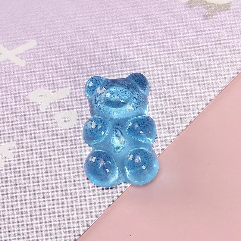 50pcs 3D Cartoon Jelly Bear Nail Art Resin Charms Rhinestones Kawaii Accessories Press on Nails Decorations DIY Supplies Parts