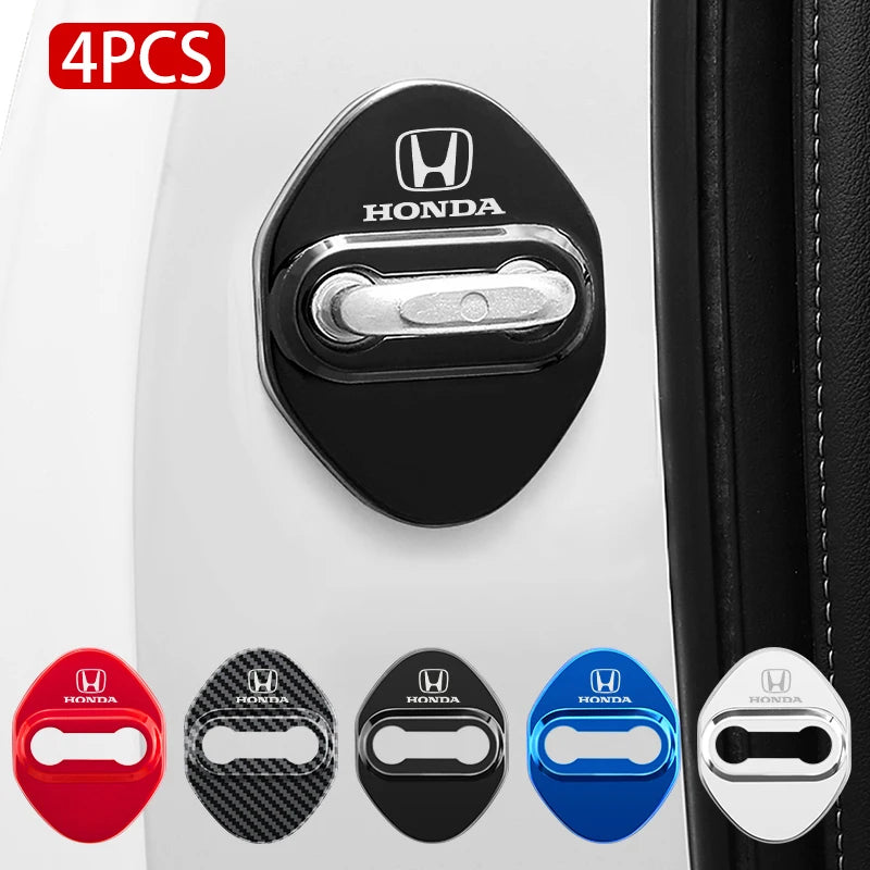 4Pcs Car Door Lock Cover Stainless Steel Protector Cap For Honda Odyssey Spirior CR-V Civic HR-V City Accord