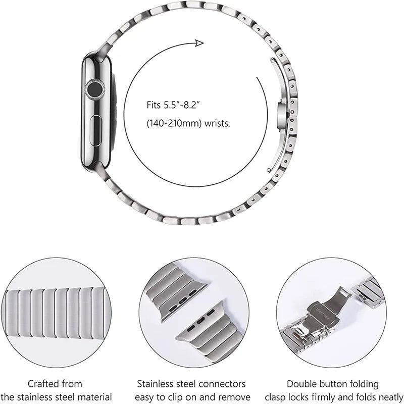 Stainless Steel Strap for Apple Watch Band Series 11 10 9 8 SE3 42mm 46mm 45mm 41mm 44mm 40mm Metal Bracelet IWatch Ultra 3 49mm