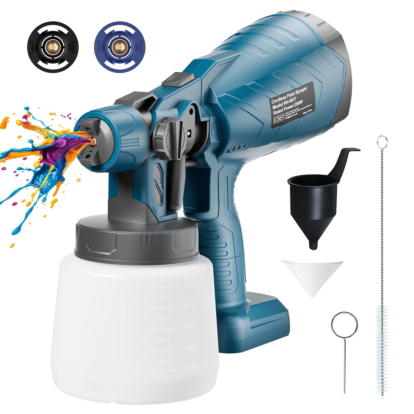 Nananuu Cordless Paint Spraying Tools Electric Spray Gun For Bosch BAT618 18V Battery HVLP Auto Furniture Steel Coating Airbrush