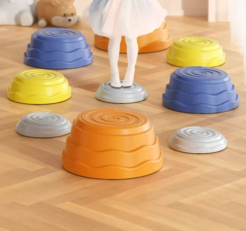 Six Children Cross The River Stone Sense System Training Equipment Kindergarten Early Education Training Balance Treadle Toys