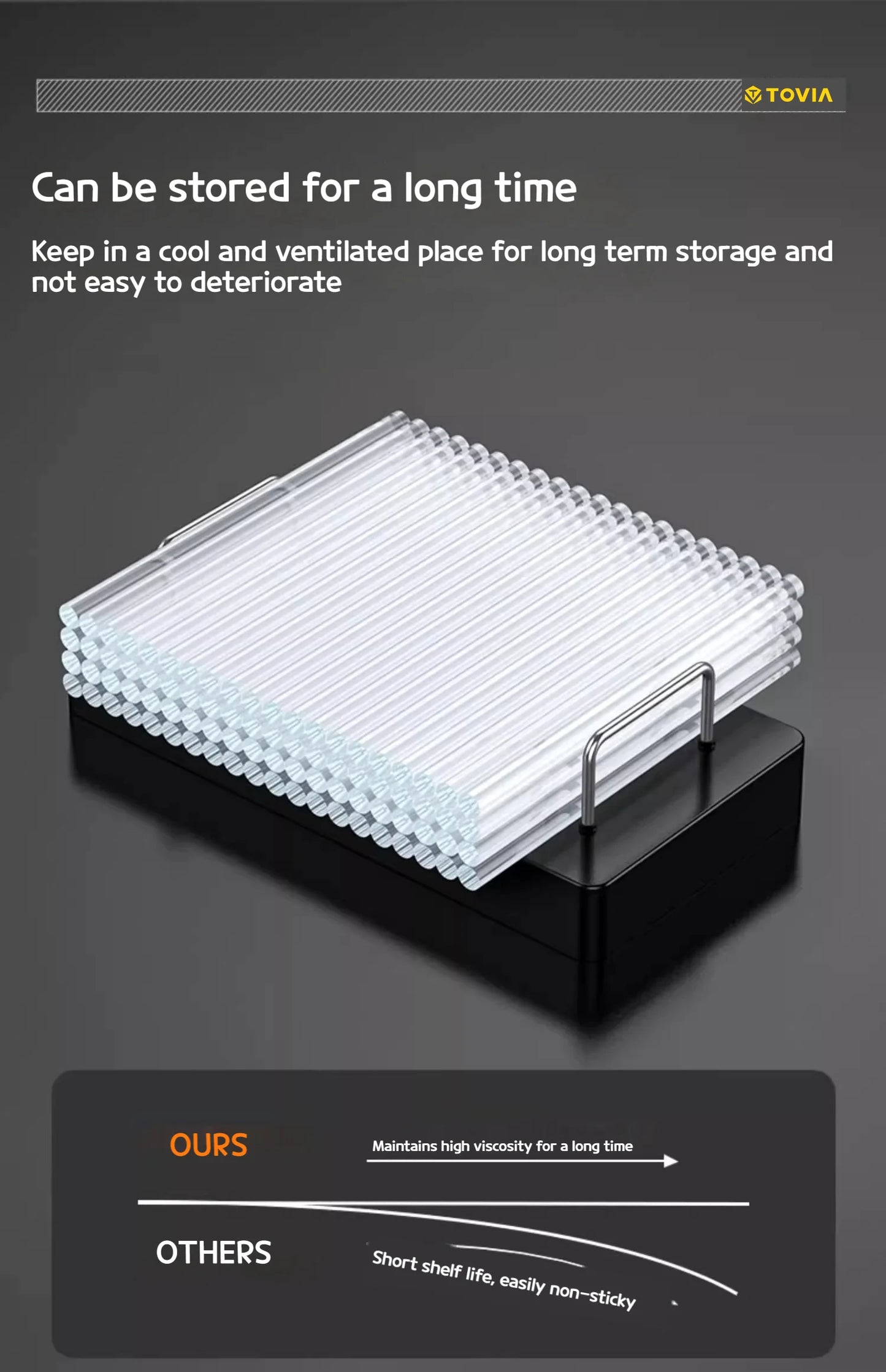 T TOVIA 7mm*100mm translucent hot melt glue stick EVA material suitable for DIY, gluing photo albums/wood, etc. 60PCS/120PCS