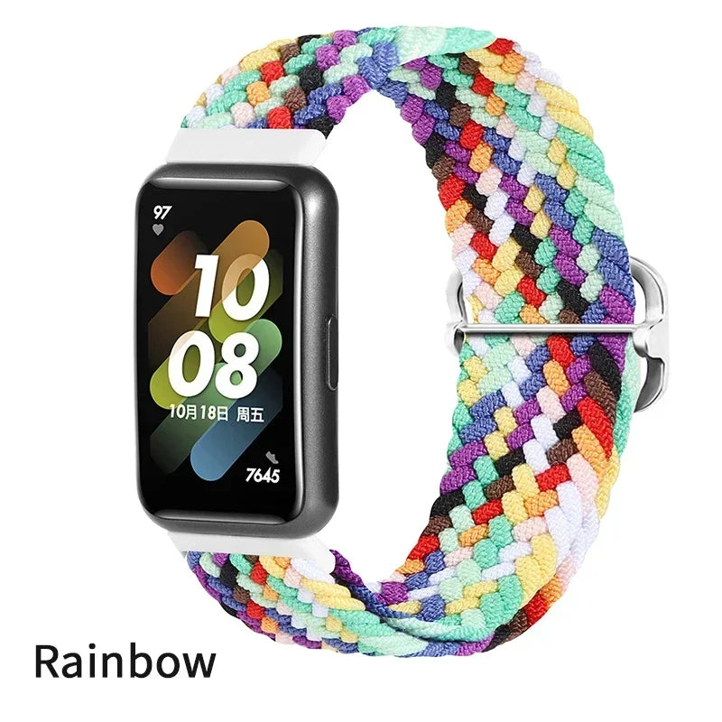 Strap For Huawei Band 7 Adjustable Elastic Nylon Braided Strap Men Women Replacement Bracelet Wristband For Huawei Band 7