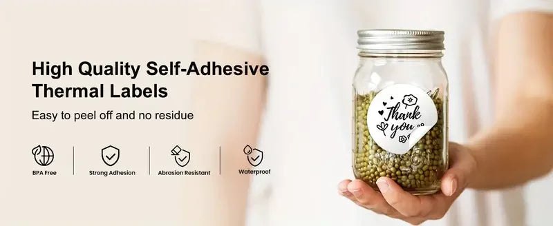 Marklife transparent thermal printing label paper, multifunctional and clear, suitable for home, school, gifts, etc|