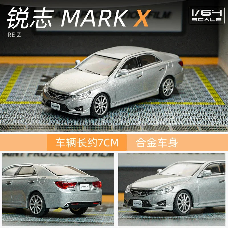 1:64 Gcd Toyota Reizhi Mark X Small Scale Static Miniature Imitation Alloy Car Model Toy Collection Display Gifts