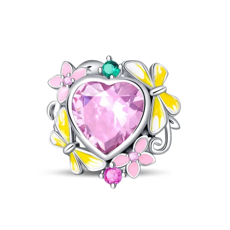 925 Sterling Silver Princess Powder Series Exquisite Daily Bow Sweet Charms Beads Fit Pan Original Bracelets DIY Jewelry