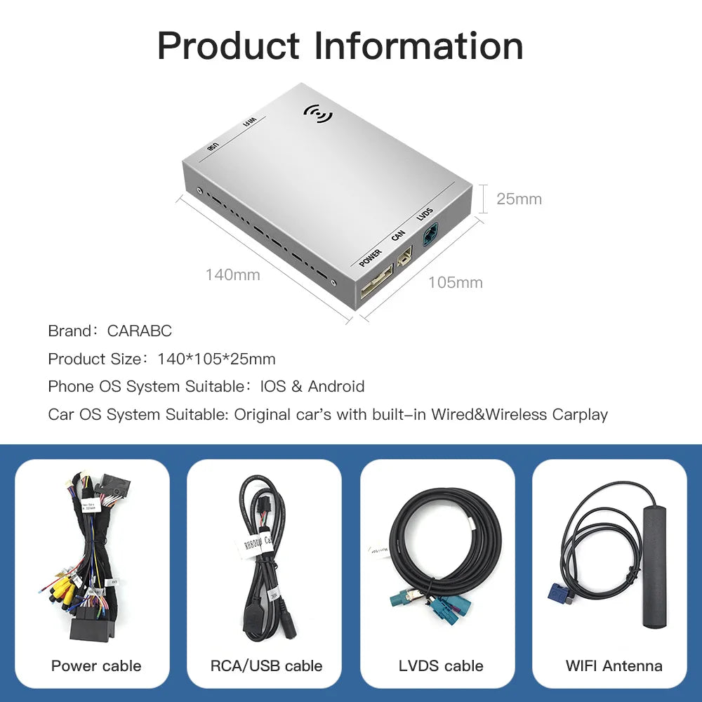 CARABC Wireless  Carplay Android Auto For Peugeot&Citroen SMEG&MRN NAC 208 308 508 3008&C4 DS3 DS5 Support Reverse Camera