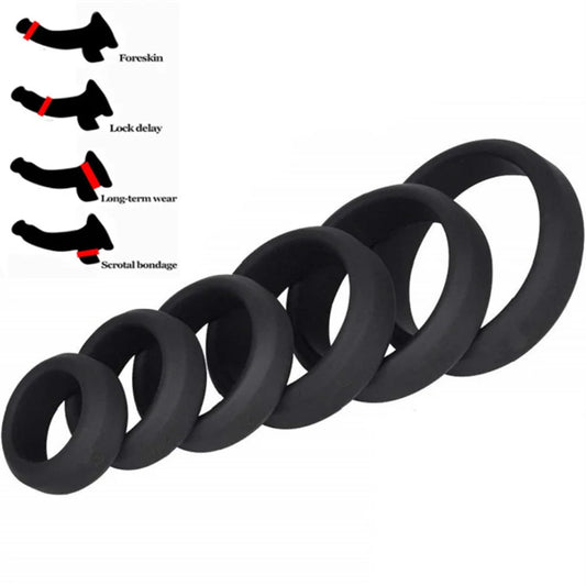 Reusable Silicone Cock Rings Delay Ejaculation Penis Ring Penis Enlargement Erection Scrotum Lock Ring Adult Sex Toys For Men
