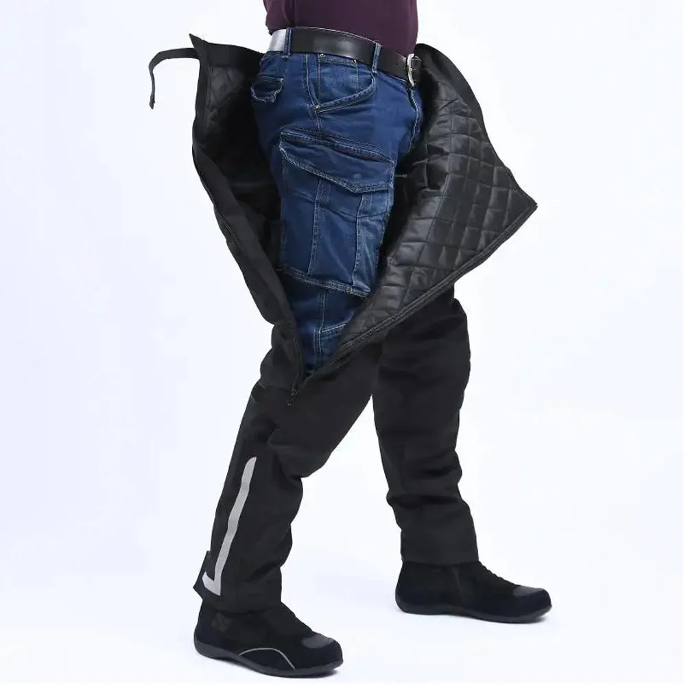 Motorcycle Men's detachable windproof pants trouser With CE gear drop-proof riding pants thermal equipment quick release pant