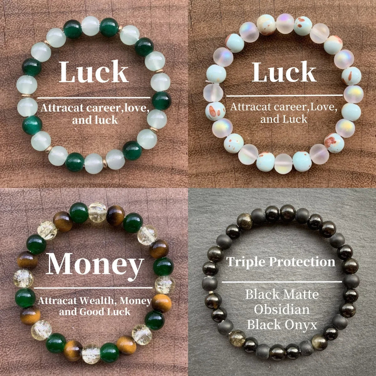 Handmade Tiger Eye Stone Beaded Elastic Bracelet Green Dongling Cross-Border Bestseller Jewelry Accessories from China