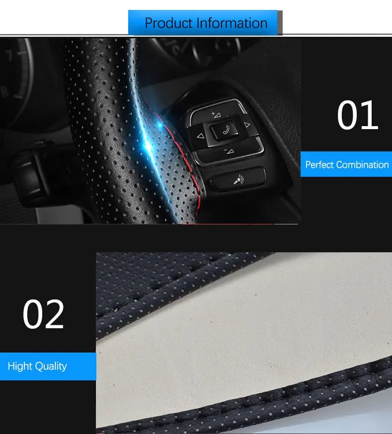 Car steering wheel cover Genuine Leather Hand stitching For Seat Leon Mk3 5F Ibiza 6j 6l 1P 1M Ateca Arona Cupra Formrentor