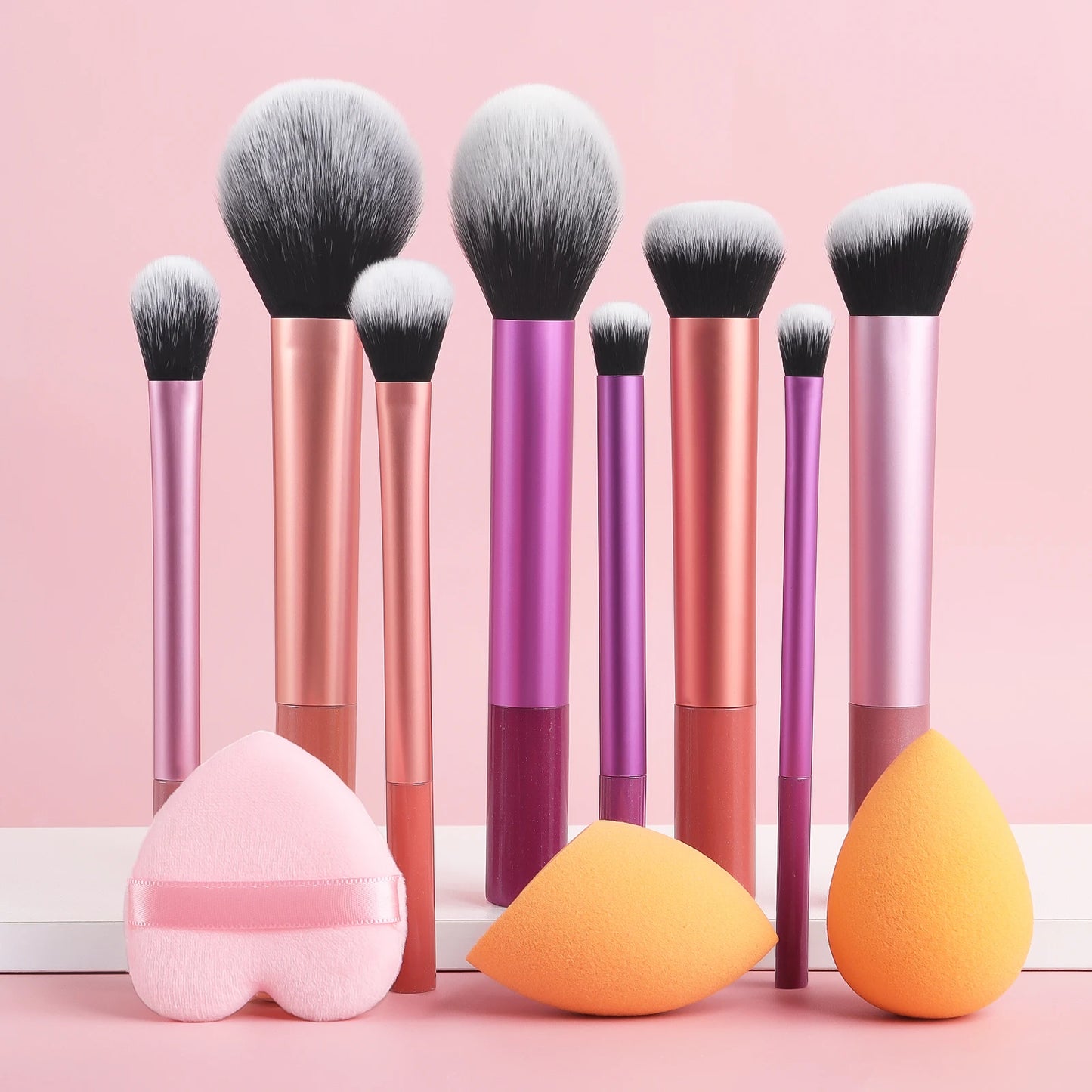 28-piece makeup tool set - 8-piece professional makeup brushes + toiletries set and washing bowl & puff sponge egg combination