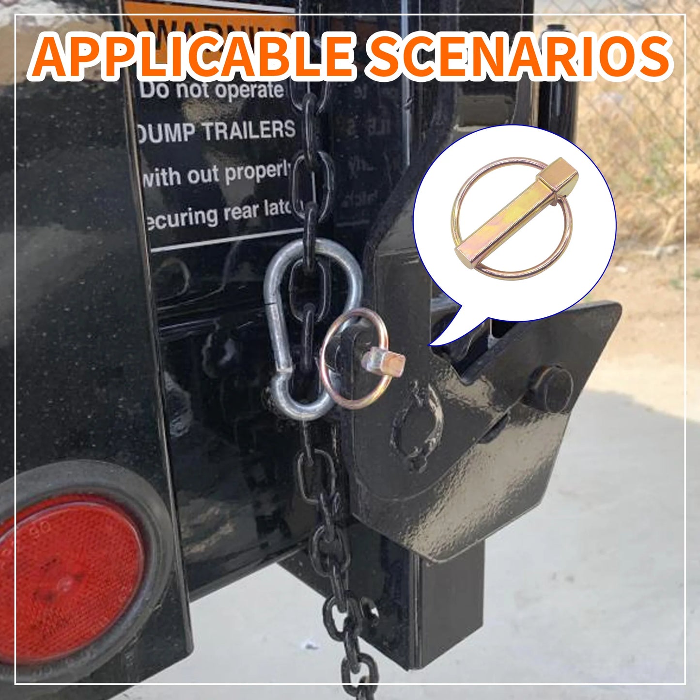 8PCS O-shape Lynch Pin Heavy Duty Steel Coupler Latch Ring Clip 1/4" 3/16" 5/16" 7/16" O Ring Round Arch Towing Hitch Hook Boat