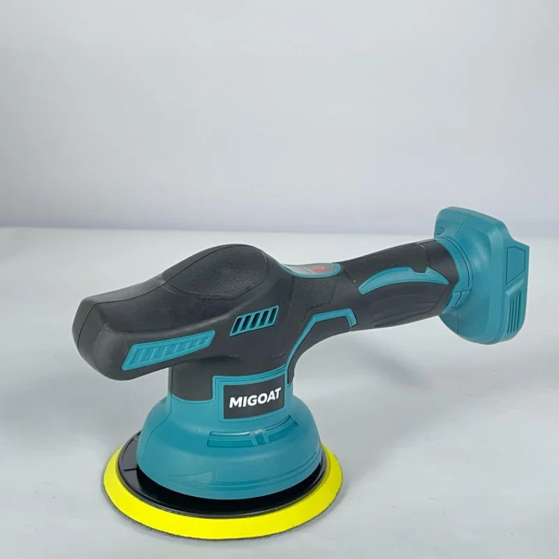 MIGOAT Cordless Car Polisher, 4500RPM Dual-Action Buffer, Auto Detailing Waxing Tool with Soft Pad, For Makita 18V-21V Battery