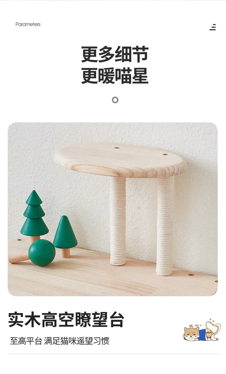 Creative Pet Nest Cat Bed Wooden Cats House Condos Bedside Table Large Space Pet Bed for Small Medium Dogs Wood Bed Cat Supplies