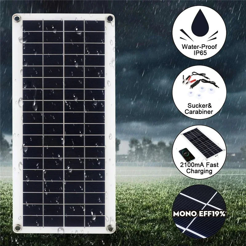 20W-1000W Solar Panel 12V Solar Cell 100A Controller Solar Panel for Phone RV Car MP3 PAD Charger Outdoor Battery Supply Camping