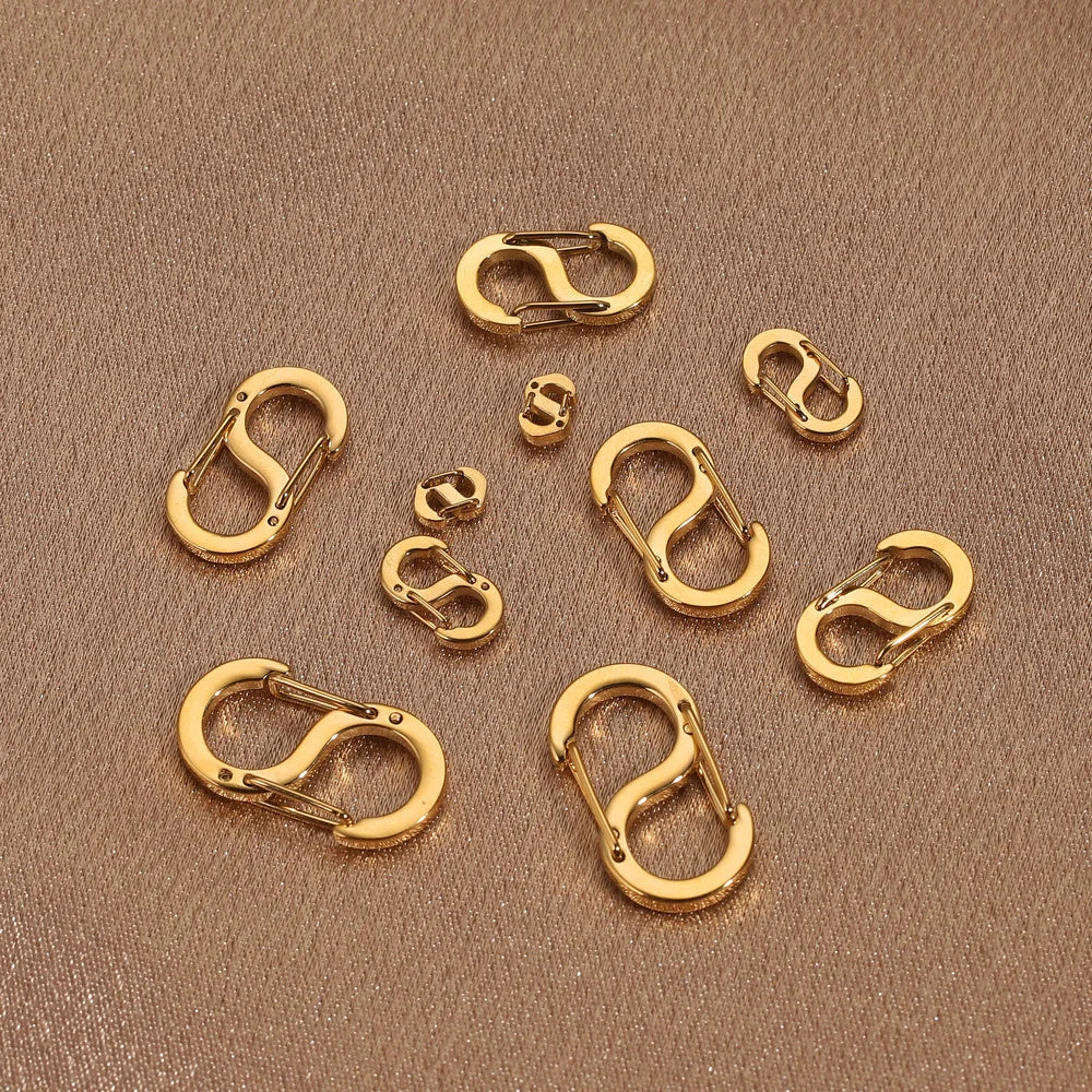 4pcs Letter S Lobster Clasps Stainless Steel Buckle Spring Snap Hook Carabiner Necklaces Connectors for DIY Jewelry Making