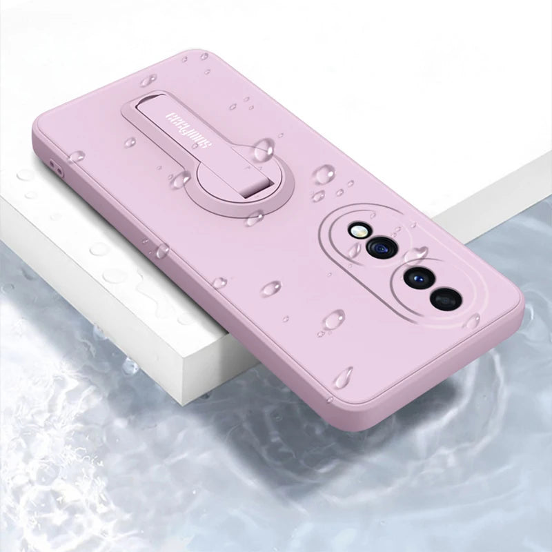 Luxury Soft Silicone Case Cover For OnePlus 13 12 11 15 15R 12R 13R 10 9 Pro ACE 3 Phone Case With Holder Stand Screen Protector