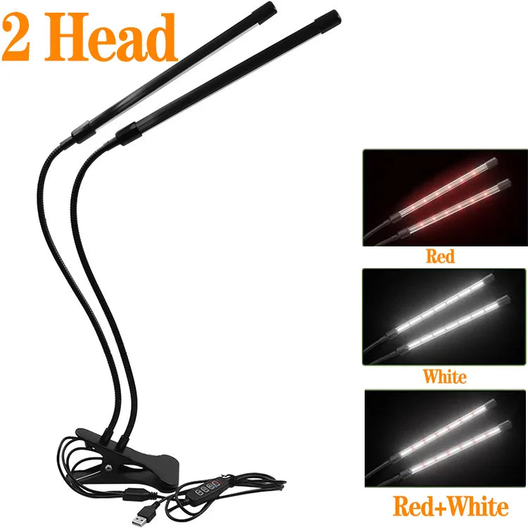 Desk LED Grow Light Plant Lights for Indoor Plants,Full Spectrum With Clip Plant Growing Lamp for Seed Start,Auto On Off Timing