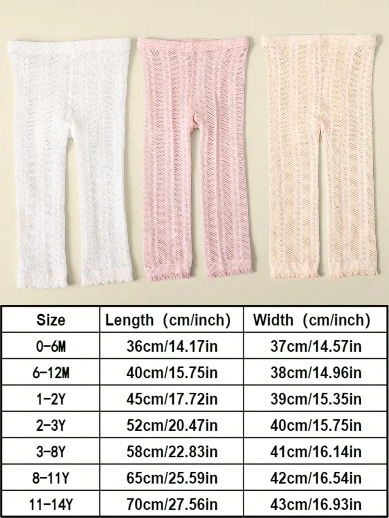 Summer New Children Breathable Knitted Leggings, Baby Solid Color Thin Mesh Lace Tights, Nine Pants for 1-14 Years Old Kids Girls