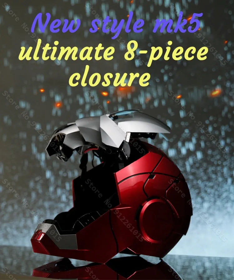 Iron Man Mk5 Helmet 1:1 Scale Electric Voice Activated Wearable Mask With Automatic Opening Closing Adult Toy Gift Collectible
