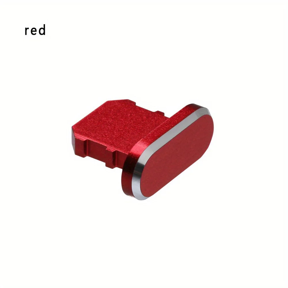 1pc Colorful Metal Anti Dust Charger Dock Plug Stopper Cap Cover Charging Port  for iPhone 14 13 12  11/Xs/R/8/7 SE Metal Plug