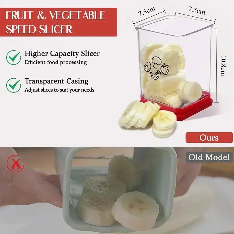 Strawberry Slicer - Fruit Slicer with Container - Pro Soft Food Chopper - Detachable Fruit Cutter Chopp gadget