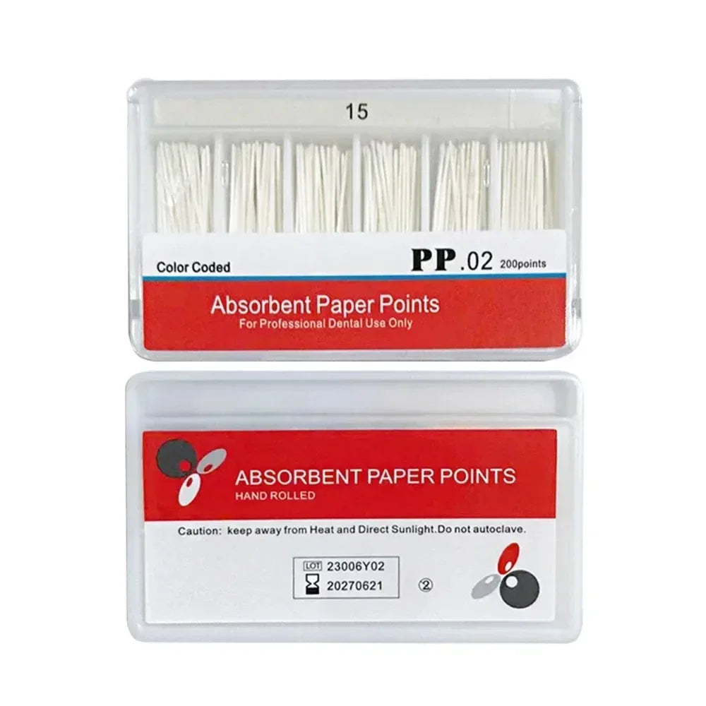 Dental Absorbent Paper Points Moisture Absorbing Paper Tips Taper 0.02 0.04 0.06 F1 F2 F3 Dental Clinics Consumables