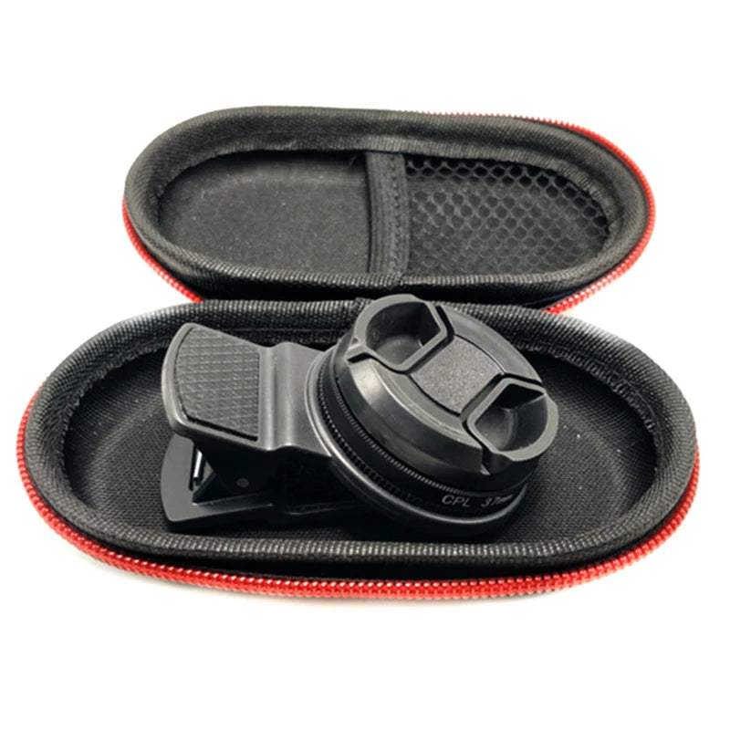 Clearance_Universal With Clip Portable Professional Phone Polarizer Wide Angle Lens 37/52MM CPL Filter Circular Camera Black Acc