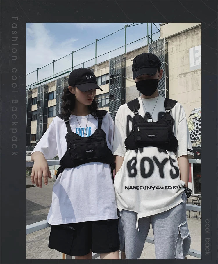 Trendy Street Men's and Women's Ches New Functional Workwear Tactical Fashion Vests Couples Running Sports Bag