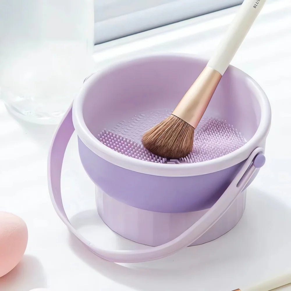Makeup Brush Cleaner Cleaning And Drying Storage Tray 3-in-1 Silicone Beauty Tool Cleaning Bowl Practical Cleaning Tool