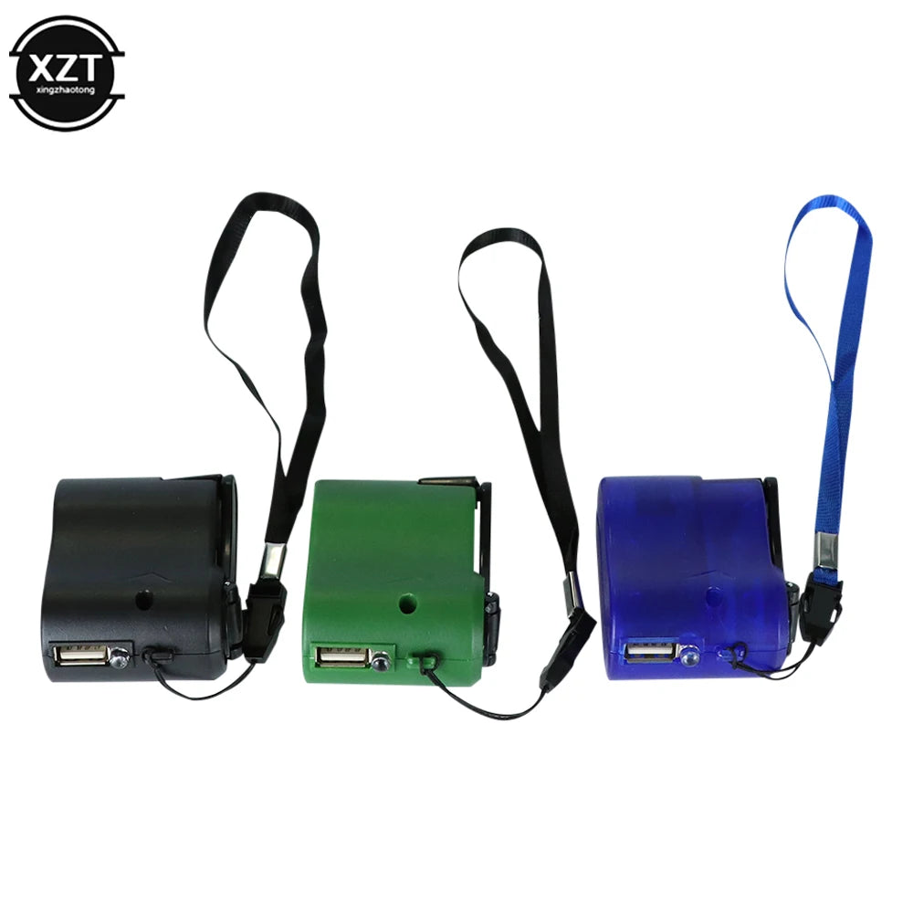 Hand Crank USB Charger Cell Phone Outdoor Emergency Camping Hiking AC Generator Carry-On Mini Power Bank Survival Tools