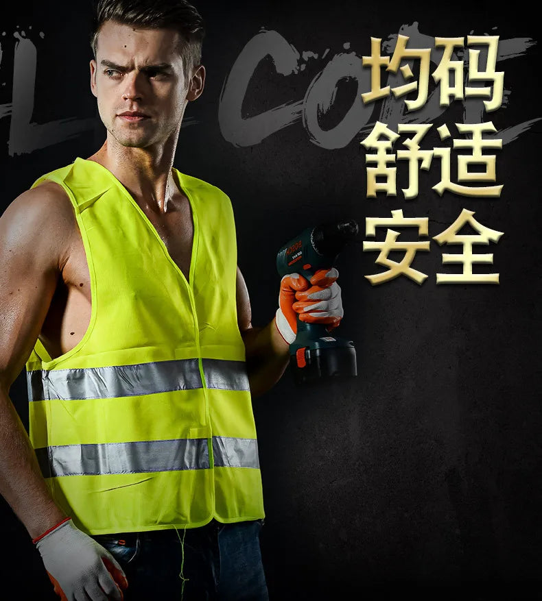 1Pc Reflective Strip Vest Car Emergency Fluorescent High Visibility Safety Vest Motorcycle Jackets Reflective Clothing Hi-Vis